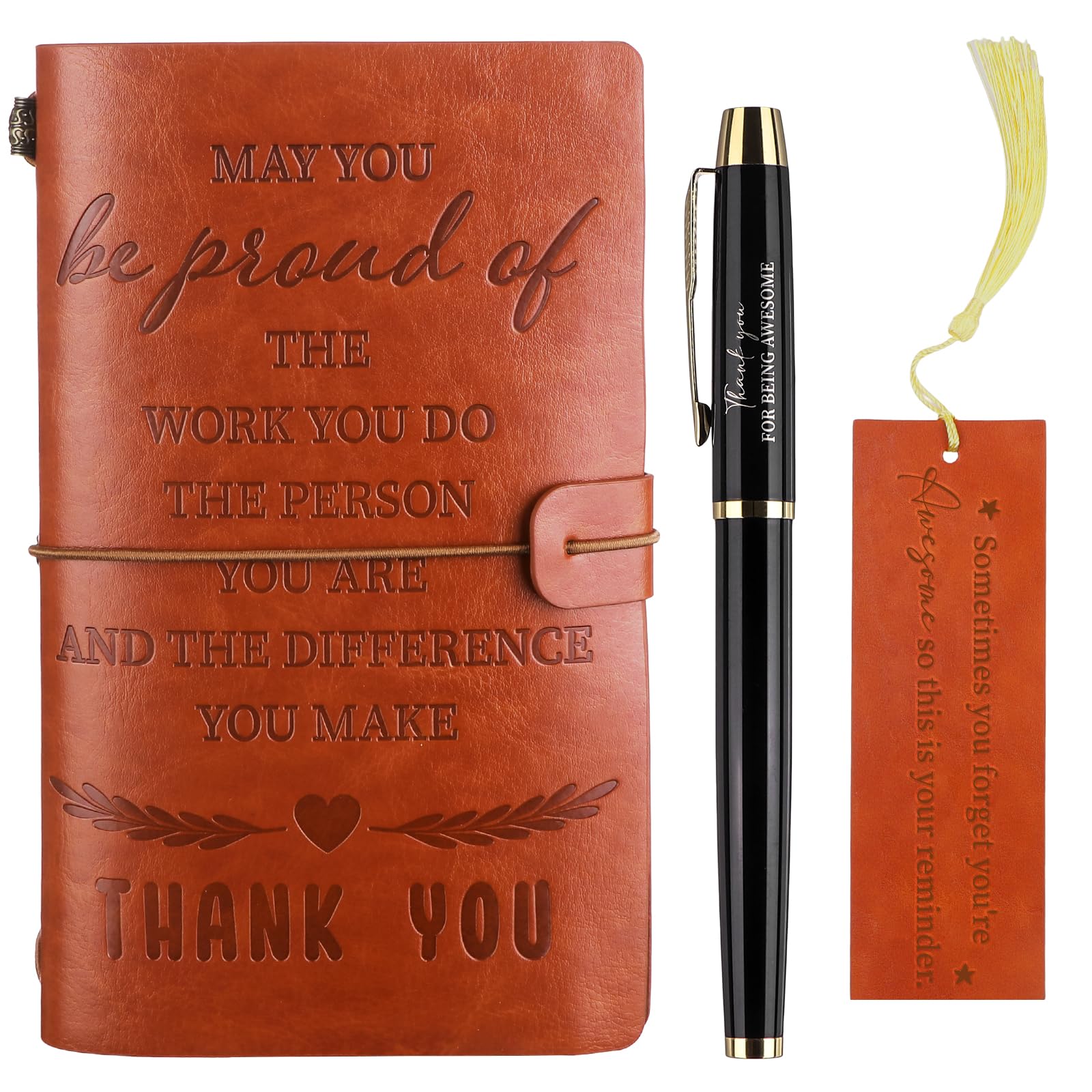 Augenstern 3 Pcs Motivational Notebook Inspirational Gift Pen Positive Card Employee Appreciation Gift Bulk Employee Gifts Thank You Gifts for Colleagues Volunteer Teacher Coworker Nurse Team
