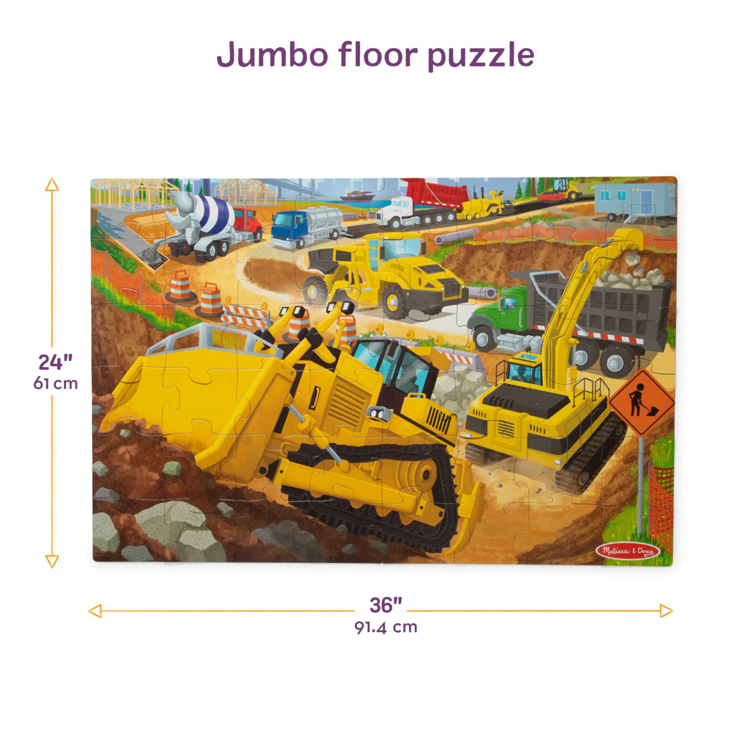 Melissa & Doug Neu! Baustelle 48-teiliges Bodenpuzzle