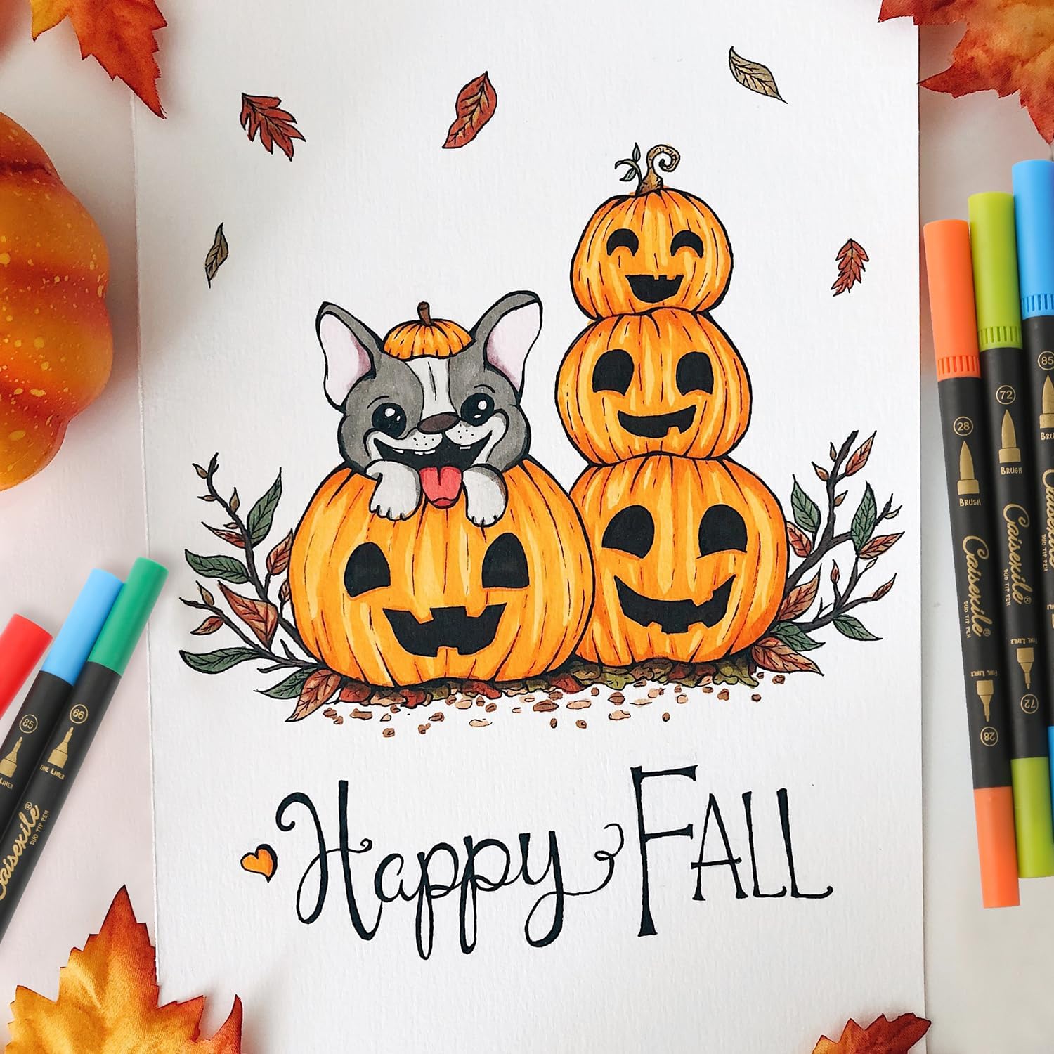 48 Color Duo Tip Pens Art Markers Set,96 Nibs Fine and Brush Tip for Adult Coloring Book Journaling Note Taking Lettering Calligraphy Drawing Pens Supplies - Image 5