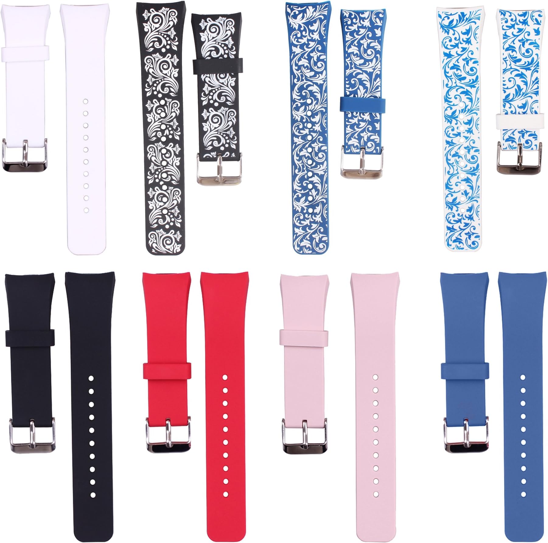 Megkhla Gear S2 Watch Band, Soft Silicone Replacement Sport Band for Samsung Gear S2 Smart Watch(8PCS)