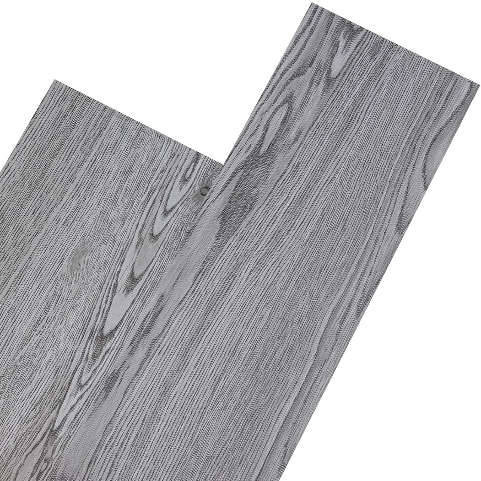 Pavimento Vinilico - Pavimento in Linoleum Effetto Legno,Piastrelle per Pavimento,2,0mm 18 Pezzi,Impermeabile, per Cucina,Soggiorno (2,51 m²,grigio lavato)
