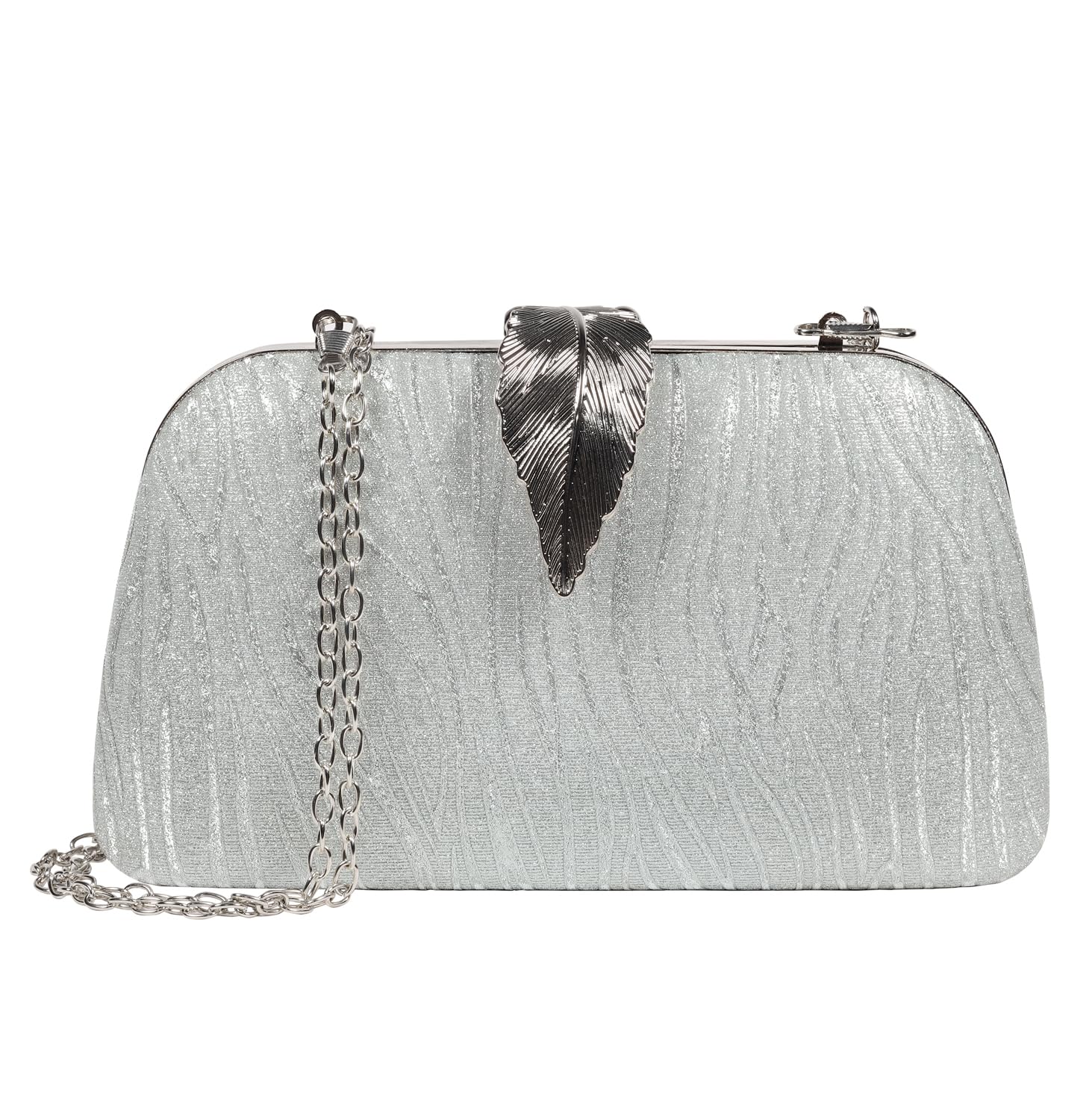GHIME Womens Evening Clutch with Detachable Chain Sling Strap, Solid Soft Suede Stylish Shoulder Bag and Ladies Purse Wallet (Silver) (B0CJYGH67K) Amazon Price History, Amazon Price Tracker