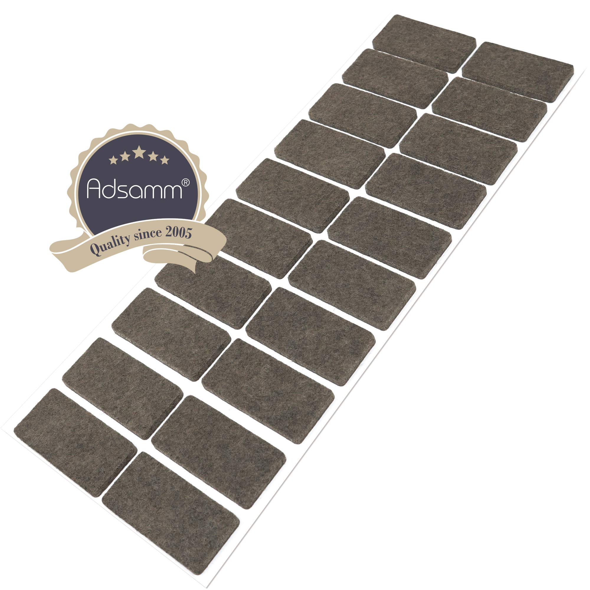 Adsamm® / 20 X Self-adhesive Felt Gliders/Black / 20x40 Mm
