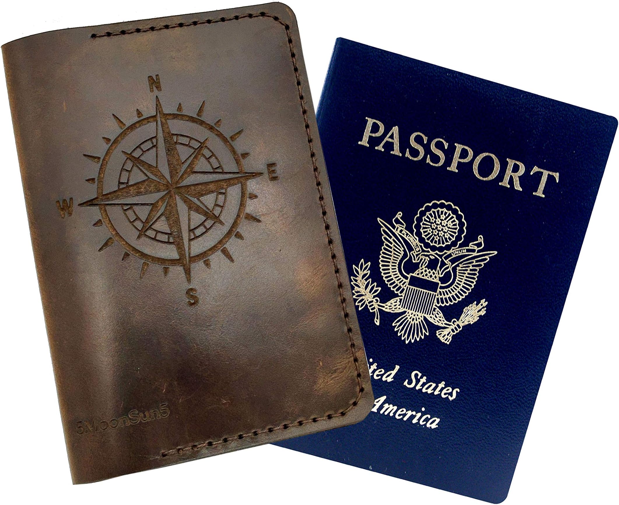 Genuine Full Grain Leather Passport Cover Field Notes Cover Wallet, Gift for Traveler, Passport Case, Gift for Him or her, Gift for Couple Unique Dark Brown color