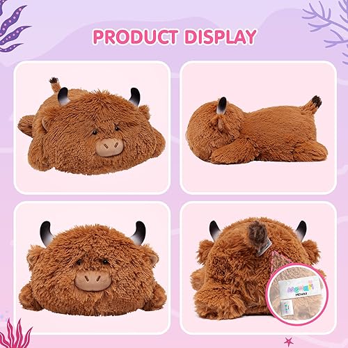 Miniatura 3 de Mewaii Linda almohada de peluche de vaca, peluche Kawaii de vaca de las tierras altas, peluches esponjosos, almohada corporal para niños y niñas