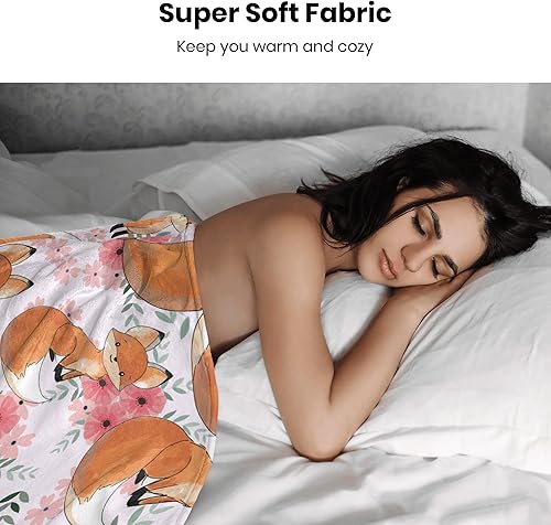 Miniatura 5 de Manta de zorro rojo, manta de franela súper suave para niños pequeños, niños, manta de forro polar, cálida y acogedora manta suave para todas las