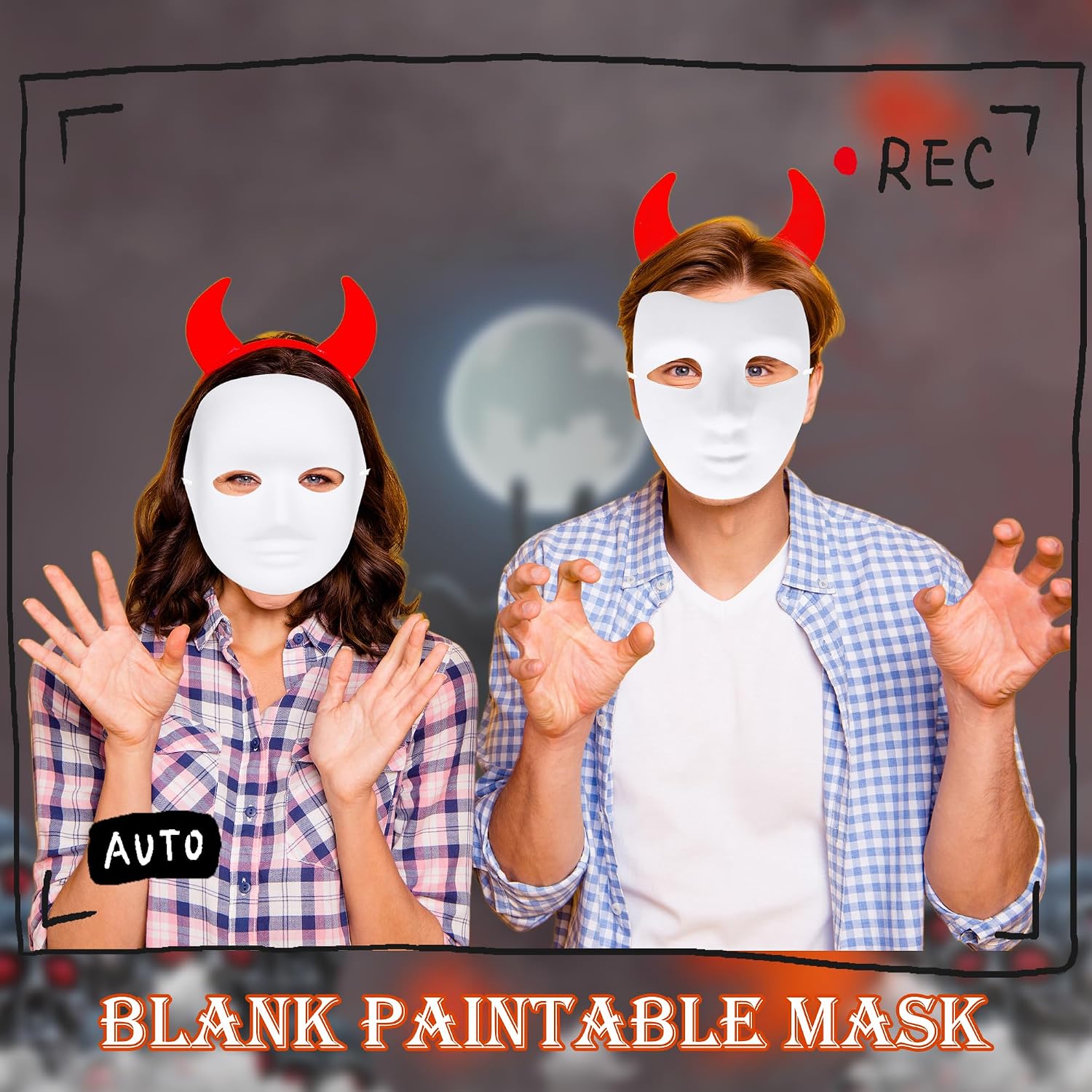 60 Pcs Paper Mache Mask Paintable White Masks DIY Paper Mache Masks for Halloween Artistic Theater Cosplay Art Class Party Decorations, 3 Sizes