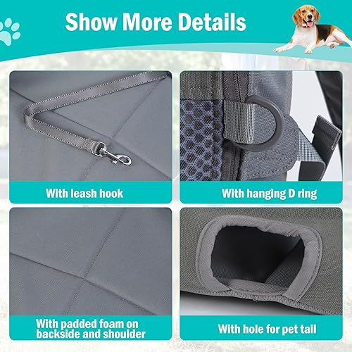 Miniatura 5 de Mochila transportadora para perros  Piernas en la parte delantera  Mochila transportadora de mascotas para perros pequeños, medianos y grandes,