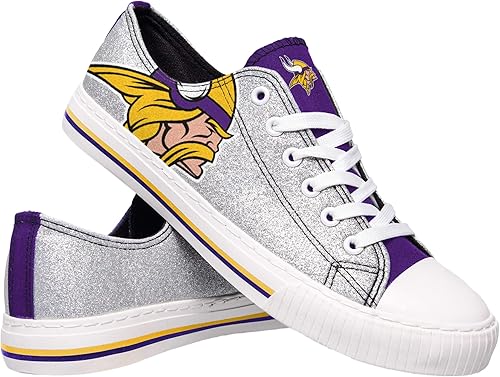 FOCO - Tenis deportivos bajos de lona con logotipo de equipo de la NFL para mujer