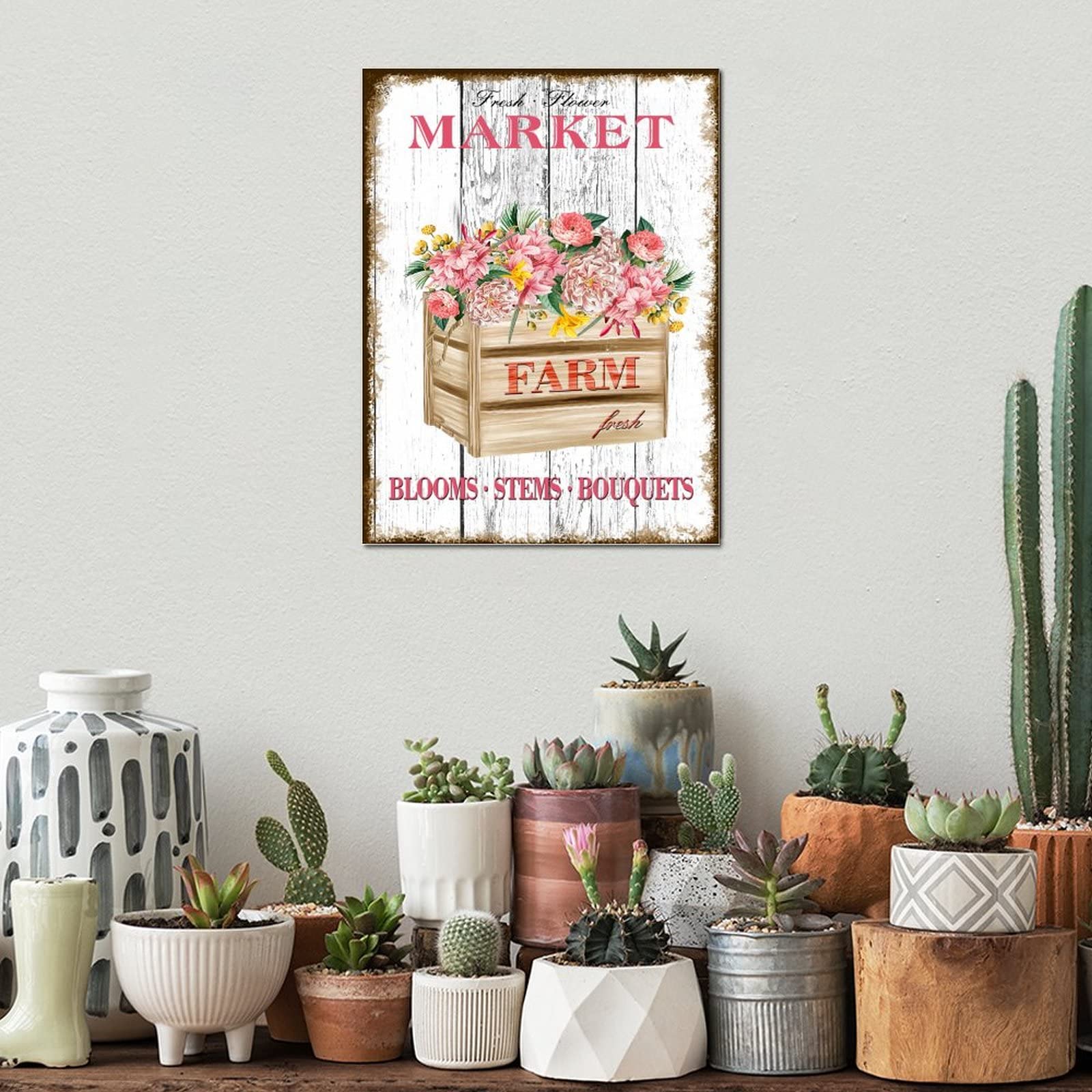 Amazon.com: Farm Fresh Flower Market Wood Sign Spring Fresh
