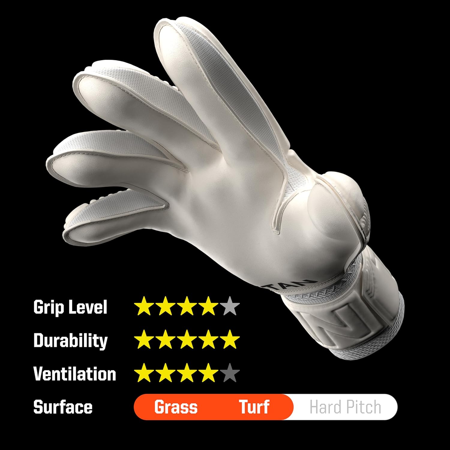 T1TAN Goalkeeper Training Gloves Adult, Classic White-Out & Black-Out, Size 6-11, Soccer Goalie Gloves, Professional Goal Keeper Gloves for Youth, Men & Women, Breathable & 3mm Memory Foam
