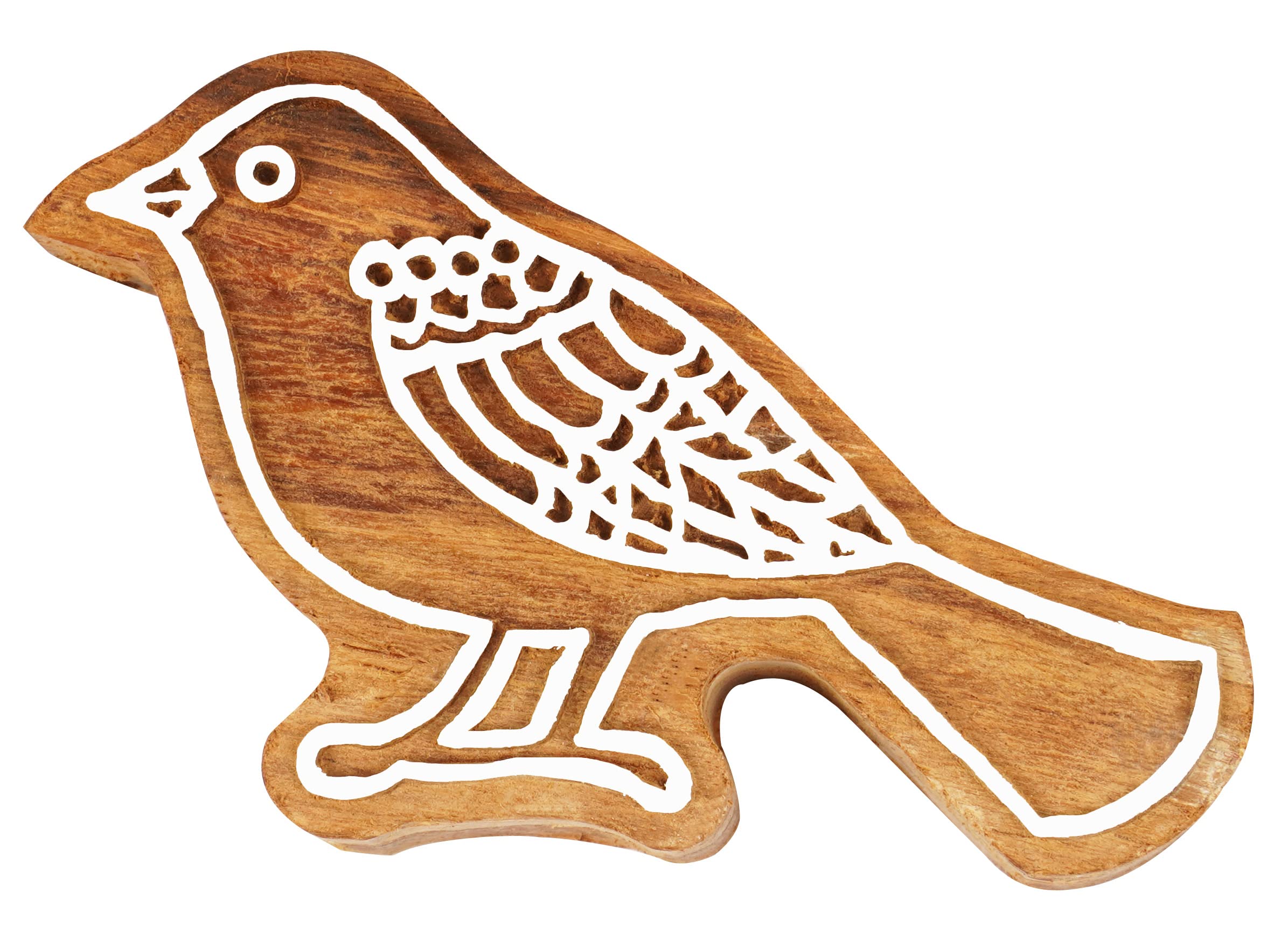 IBA Indianbeautifulart Textile Printing Block Bird Hand Carved Wooden Stamp Wood Block Printing Textile Stamps for Fabric/Pottery Blocks- 3 Inch