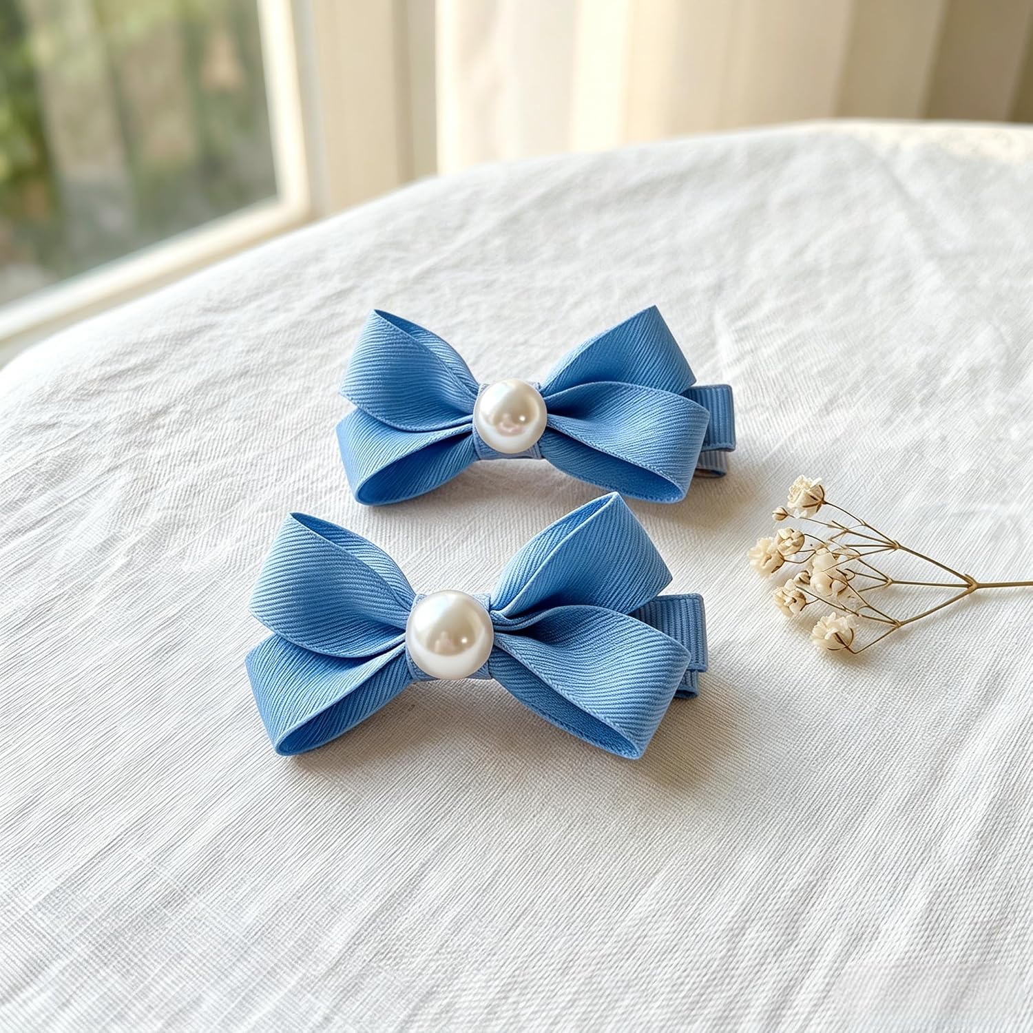 2-Pack 3-Inch Adorable Women Bow Hair Clips image 5