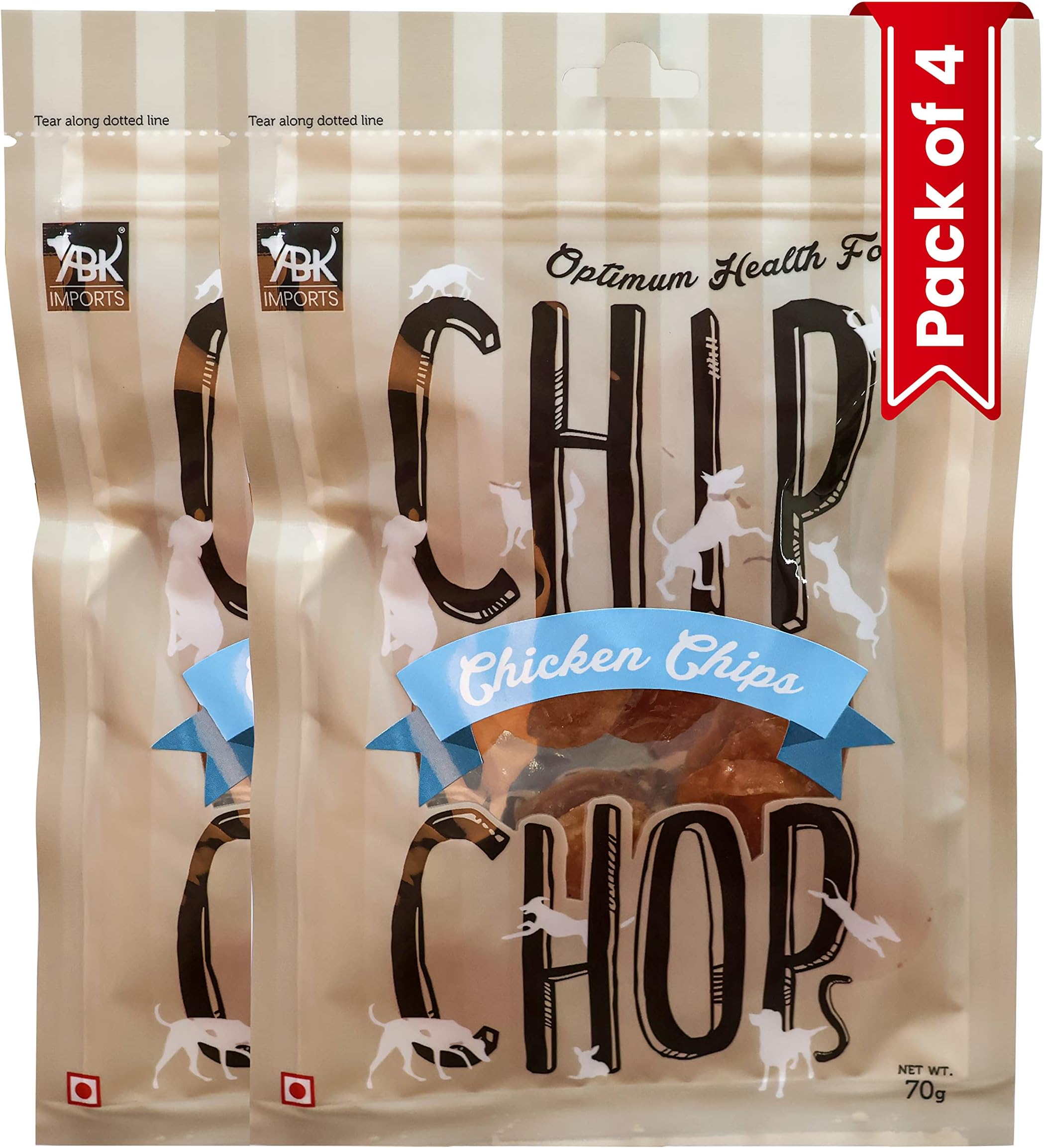 Chip Chops Chicken Chips Coins Dog Treat, Multi-Pack (Pack of 4) - 280G, All Life Stages