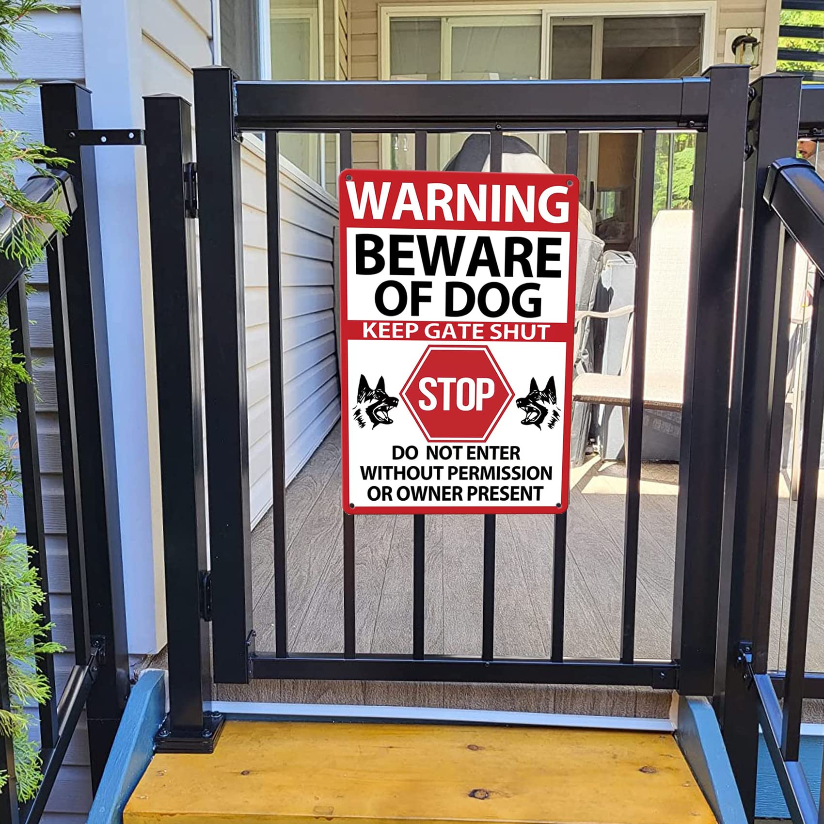 Warnschild 'Beware Of Dog' Aus Aluminium | 20x30 Cm, Wasserfest, Für Zaun & Garten