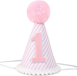 Pink 1st birthday party hat-Pink White Girl First Birthday Hat For Party,Girl 1st Birthday Party Crown For Party Decorations,Photo Props For Birthday Dressing,Little Pink White Crown For First Birthday.