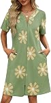 Ekouaer Women Zipper Robes Waffle Short Bathrobe Lightweight House Coat with Pockets Soft Nightgown S-3XL