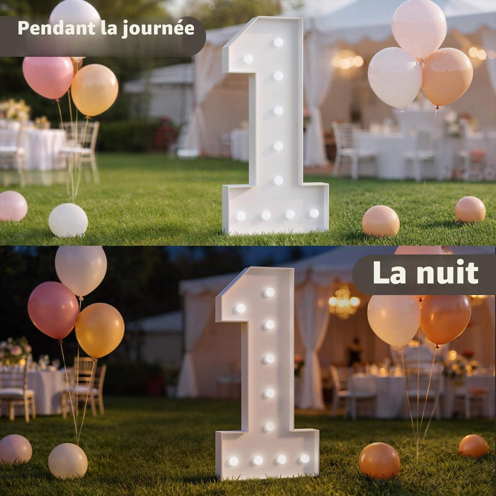 120cm Blanc Chiffre Lumineux 60 ans,Happy Birthday Decoration 60ème Anniversaire de Mariage Cadre Lumineux,Chiffre Lumineux Géant Decoration Anniversaire Fille Garçon,Déco Anniversaire,Numéro 60