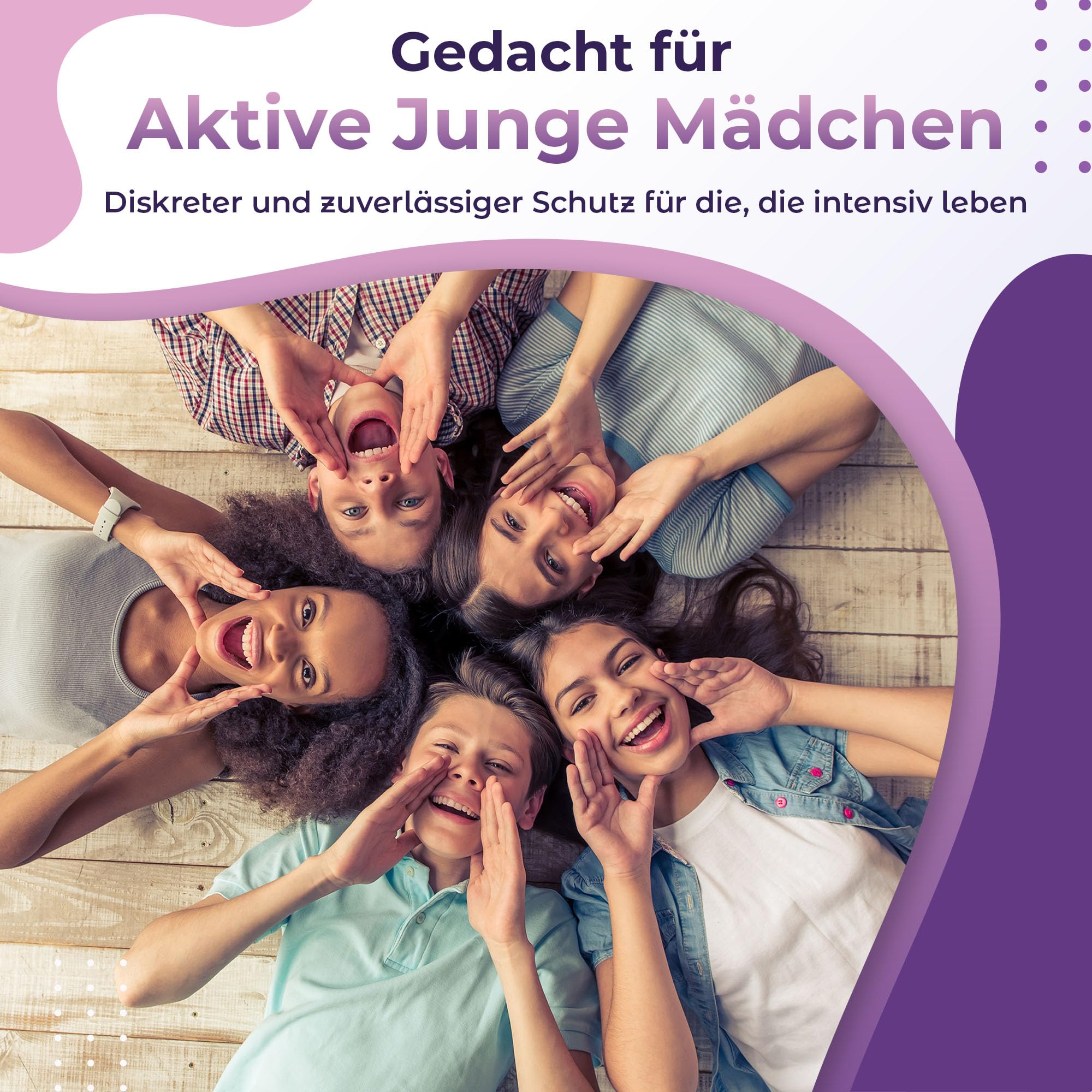 Mädchen Periodenunterwäsche aus Bambusfaser | Saugfähige Wabenstruktur, Atmungsaktiv, Antibakteriell | Umweltfreundlich und Wiederverwendbar | Für Teenager | Leichte Inkontinenz (3er Pack)