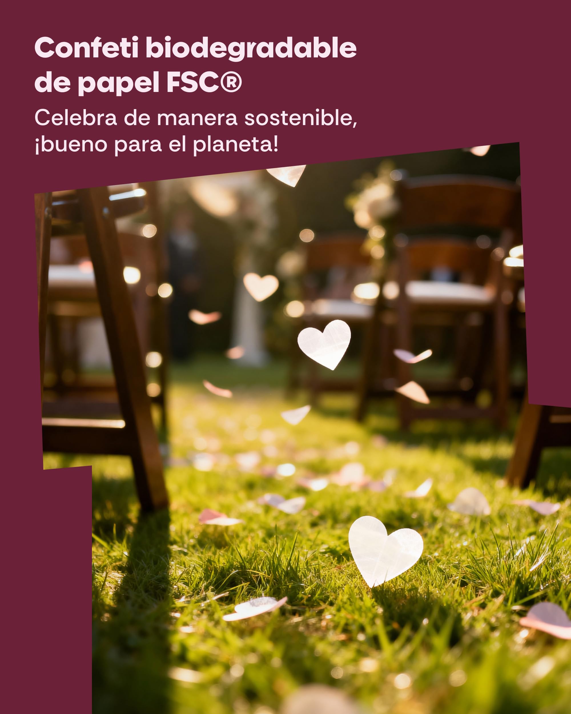 5 Cañones de Confeti Boda 80 cm Corazones – Confeti Cañon XXL