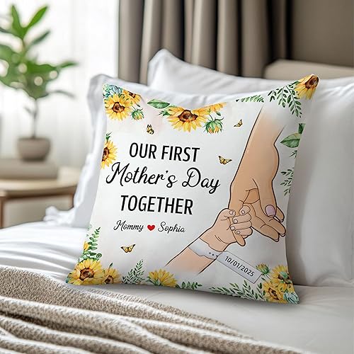 Miniatura 6 de Hyturtle Personalized Best Mom Pillow with Insert Custom Gift for Mother from Daughter Son Inspirational Cushion for Birthday, Christmas, Mothers