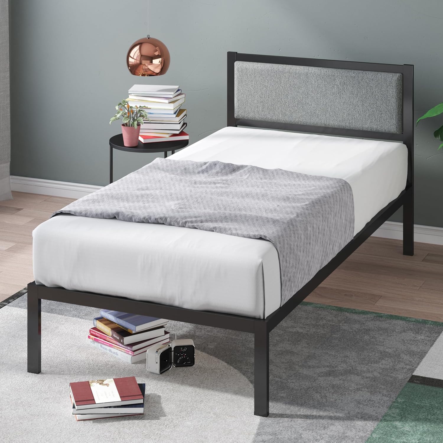 ZINUS Korey Metal Platform Bed Frame with Upholstered