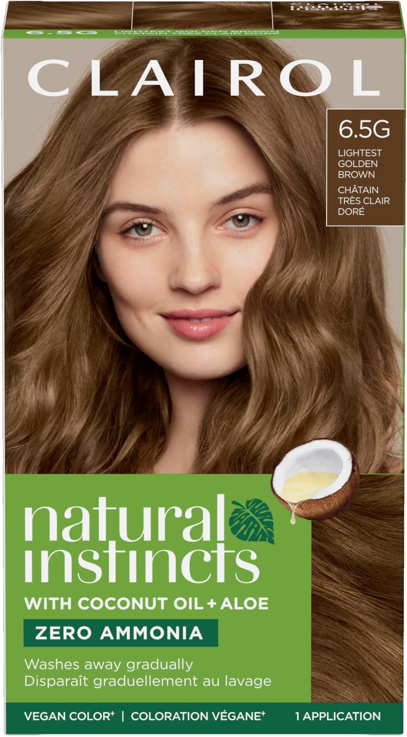 Natural Instincts Demi-Permanent Hair Dye, 6.5G Lightest Golden Brown Hair Color, 1 Count