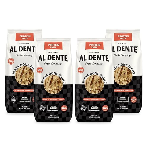 Miniatura 20 de Al Dente Pasta proteica de huevo Fettuccine – 1.06 oz de alto contenido en proteínas en porción de 3.5 onzas, baja en carbohidratos, alta fibra.