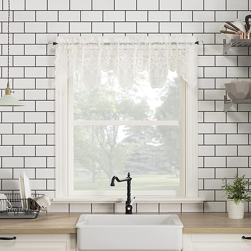 Miniatura 6 de No. 918 Alison - Cortina traslúcida de encaje para cocina, de 58 x 14 pulgadas