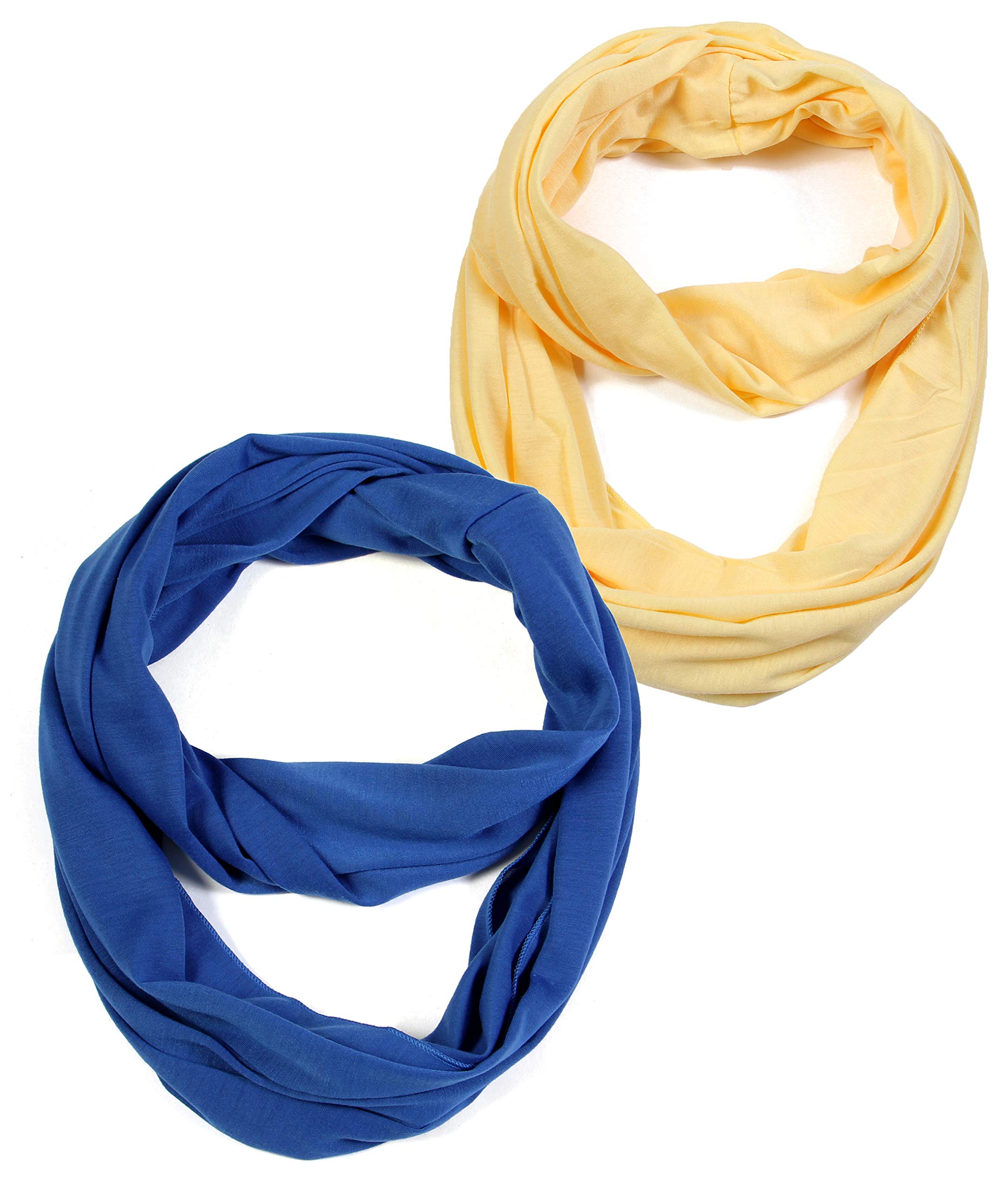 Super Soft Cotton Blend Lightweight Solid Color Multi Loop Infinity Scarves