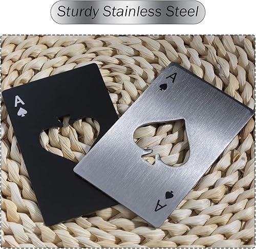 Miniatura 5 de Abridor de botellas de vino de acero inoxidable, tamaño de tarjeta de crédito, abrebotellas de cerveza de casino, abridor de tapas para tu cartera,