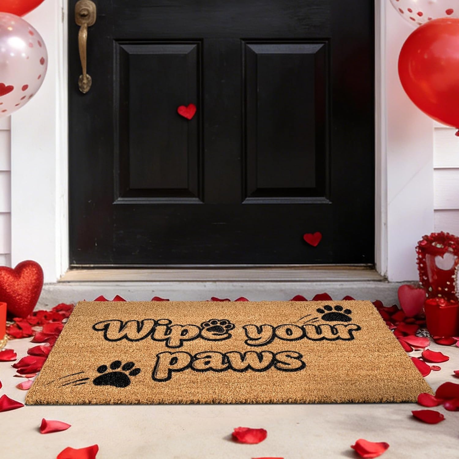 Natural Coco Coir Dog Door Mats for Muddy Paws, Non-Slip Welcome Mat with Heavy Duty Backing, Coconut Funny Front Door Mat Outside Entrance, Porch, Entry, Patio, Garden, Garage, Mudroom 17x30