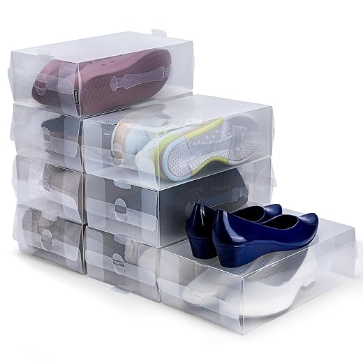 Kurtzy Clear Shoe Storage Boxes (10-Pack)