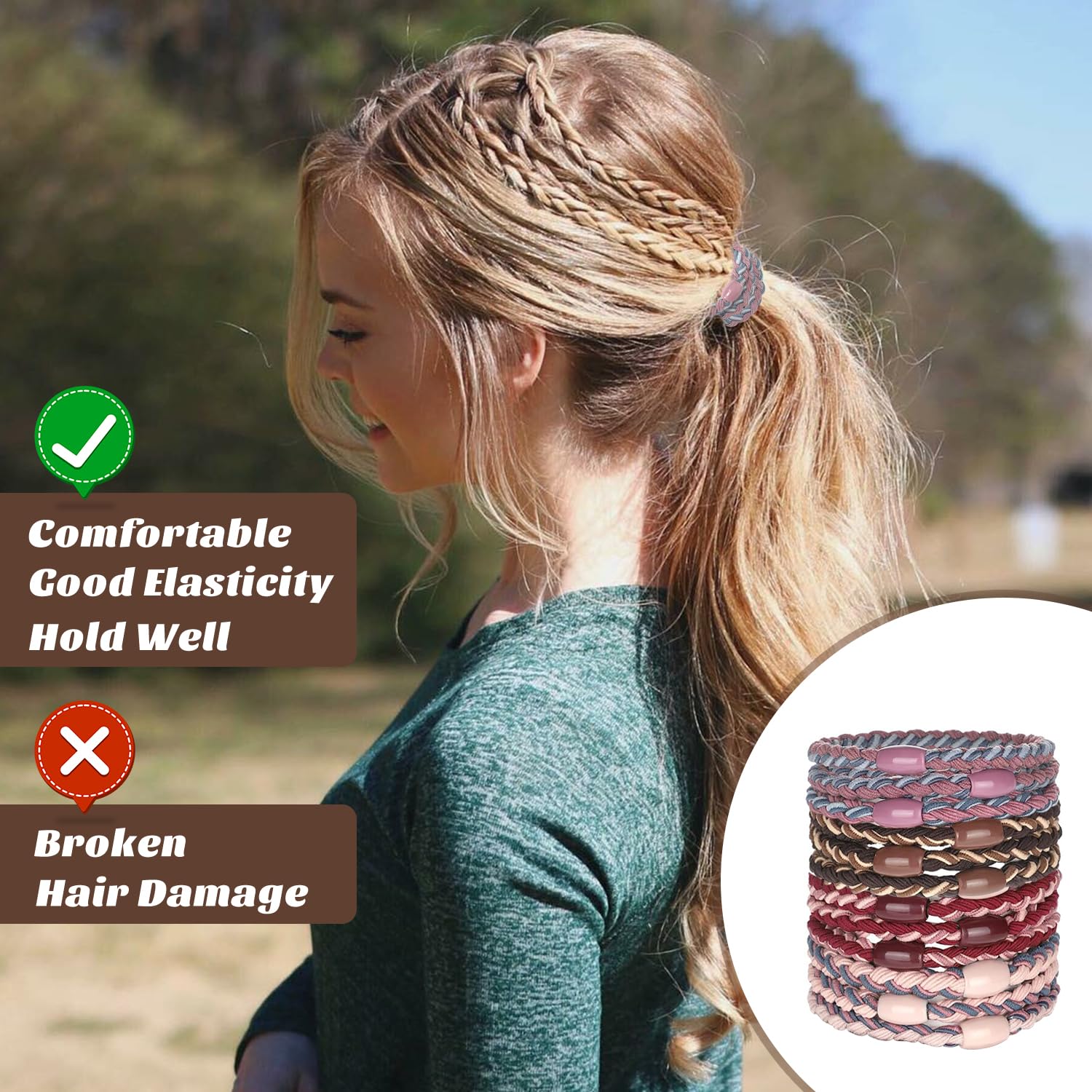 12 Pcs Boho Hair Ties - Image 3
