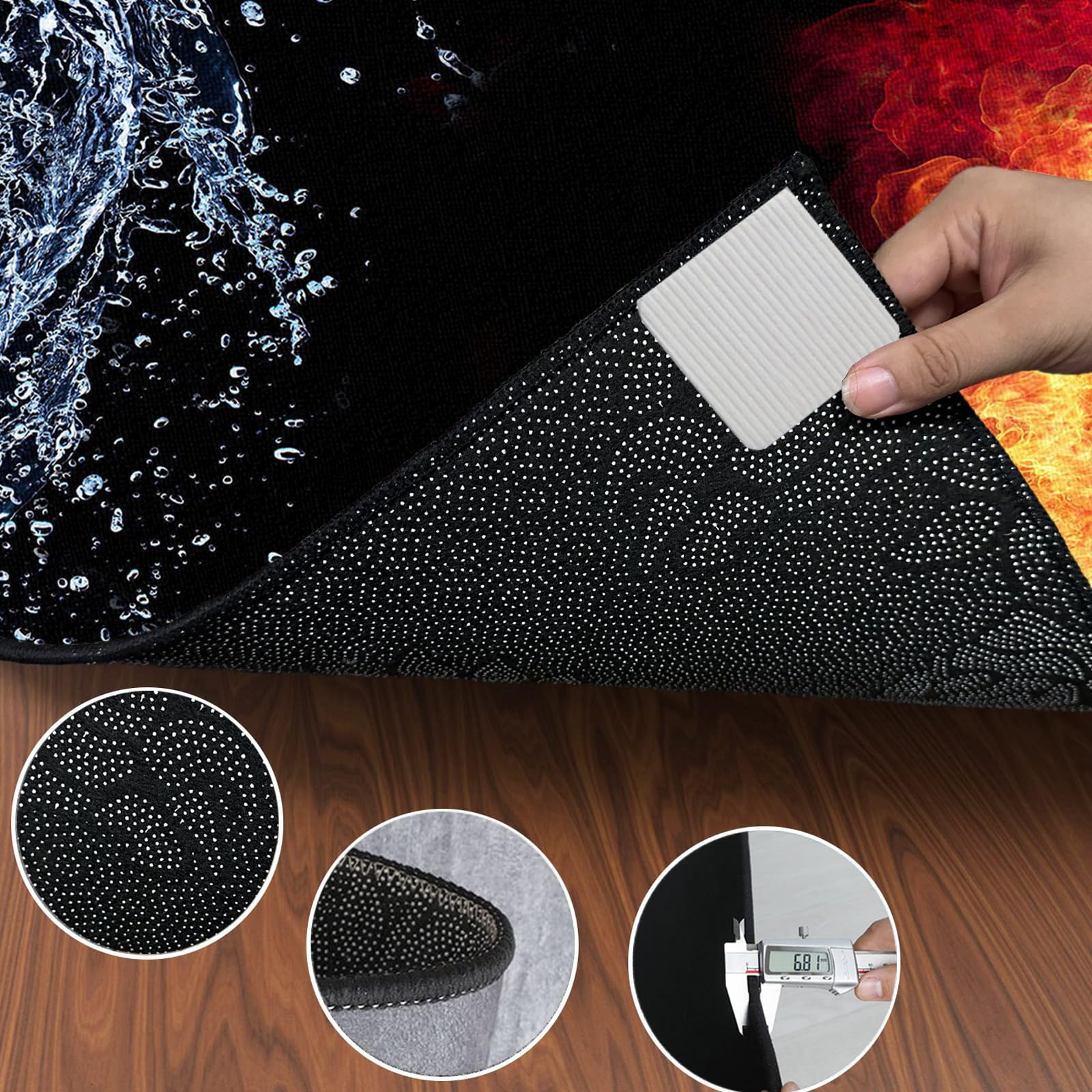 Elektrisches Schlagzeug Teppich, Drum Teppich, Professionelles Rechteckiges Elektronisches Jazz Schlagzeug Kit, rutschfeste Trommel Teppiche, Schallschutzteppich für Studio, Wohnung 160 x 120 cm