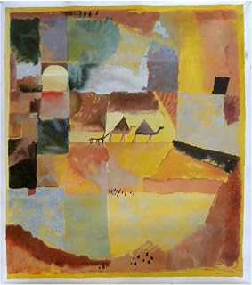 With Two Dromedaries and a Donkey - Paul Klee hand-painted oil painting reproduction,Animal in Landscape,Living Room Large Abstract Wall Art