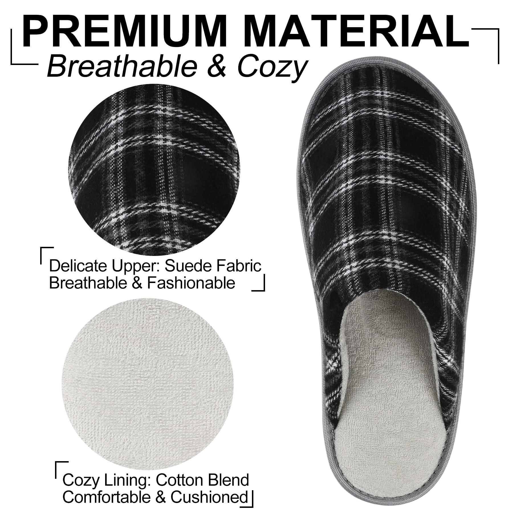 riemot Pantofole Uomo Ciabatte Invernali Inverno Casa Morbida Autunno Inverno Memoria Schiuma Pavimento Indoor Outdoor 38-47 EU