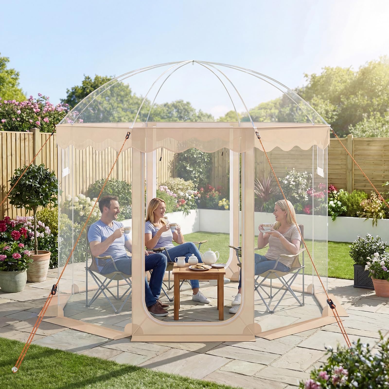 SOARS Tenda Sportiva a Bolla Pop-up 305 x 305 cm, Tenda Cupola Trasparente Isolante Termica per Mondiale 2026 Coppa del Mondo, per Eventi Sportivi, Giardino, Terrazzo e Campeggio, 8-10 Persone