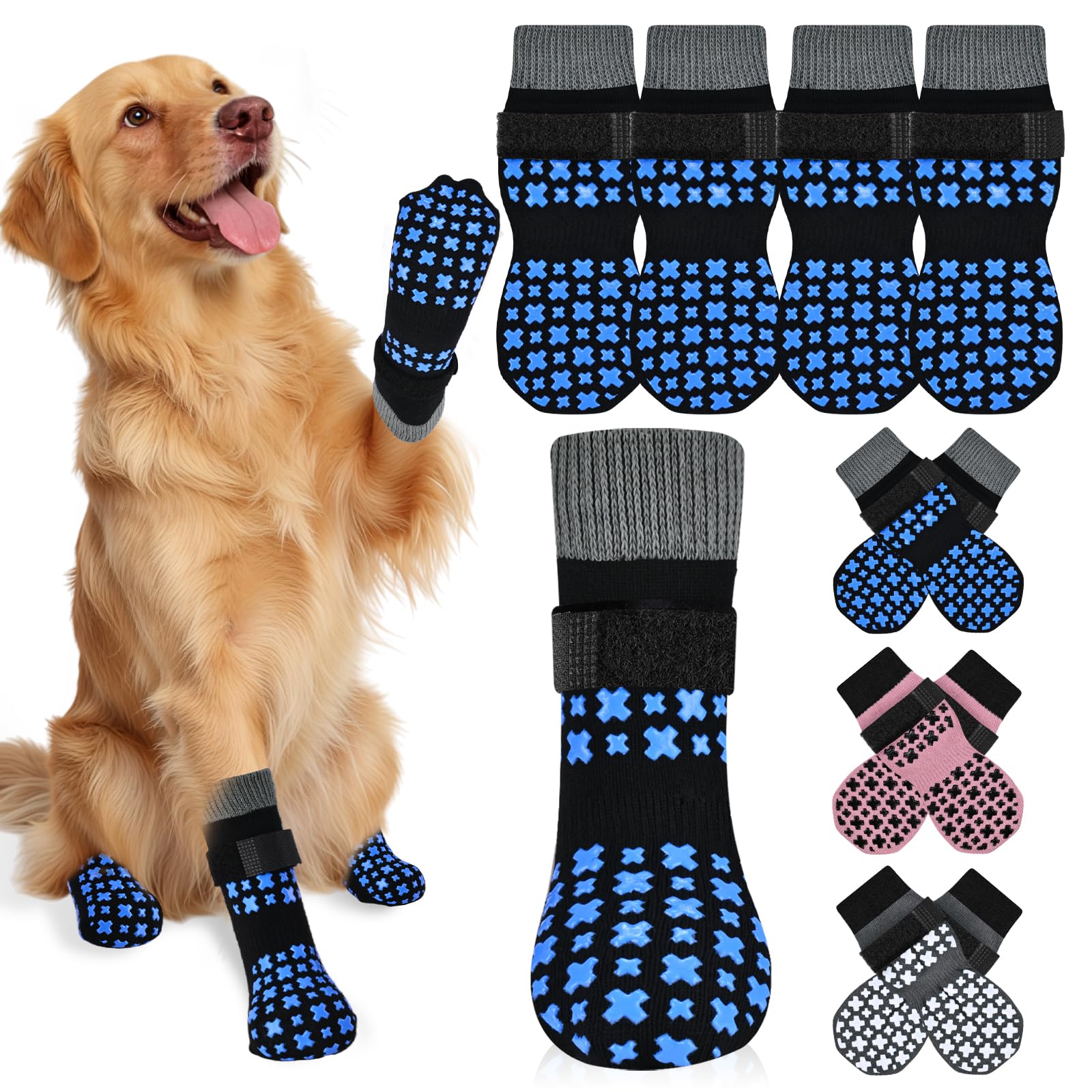 Non-Slip Dog Socks for Hardwood Floors Anti Slip Double-Sided Grippy Socks for Senior Dogs to Prevent Licking Paws, Scratching & Hot Pavement Premium Dog Paw Protector with Grippers Pink M — view 15