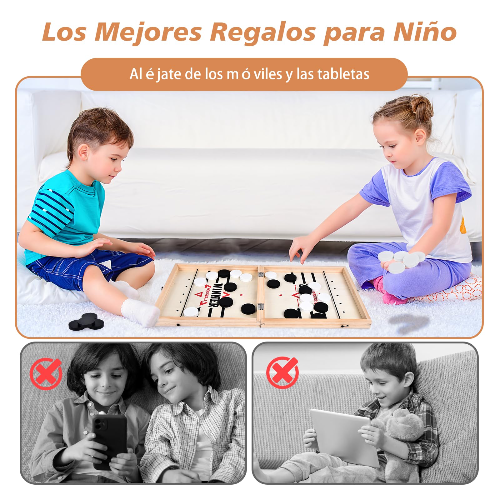Aragallant Hockey de Madera Portatil, Honda Rápida Juego de Mesa de Hockey Juego de Hockey de Escritorio, Board Games for Kids Adults Mesa de Tiro Rápido Juegos de Mesa Fiesta Familiares Interactivos