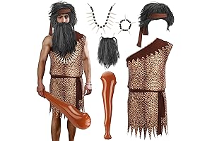 8 Pcs Caveman Costume Set Adult - Unleash Your Inner Primitive