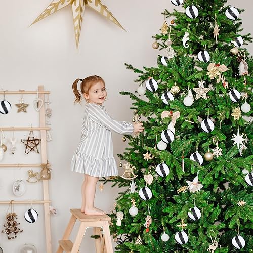 Miniatura 4 de 12 bolas de Navidad de 3.15 pulgadas, adornos con purpurina, decoración de árbol de Navidad pintadas de plástico, adornos para decoración de