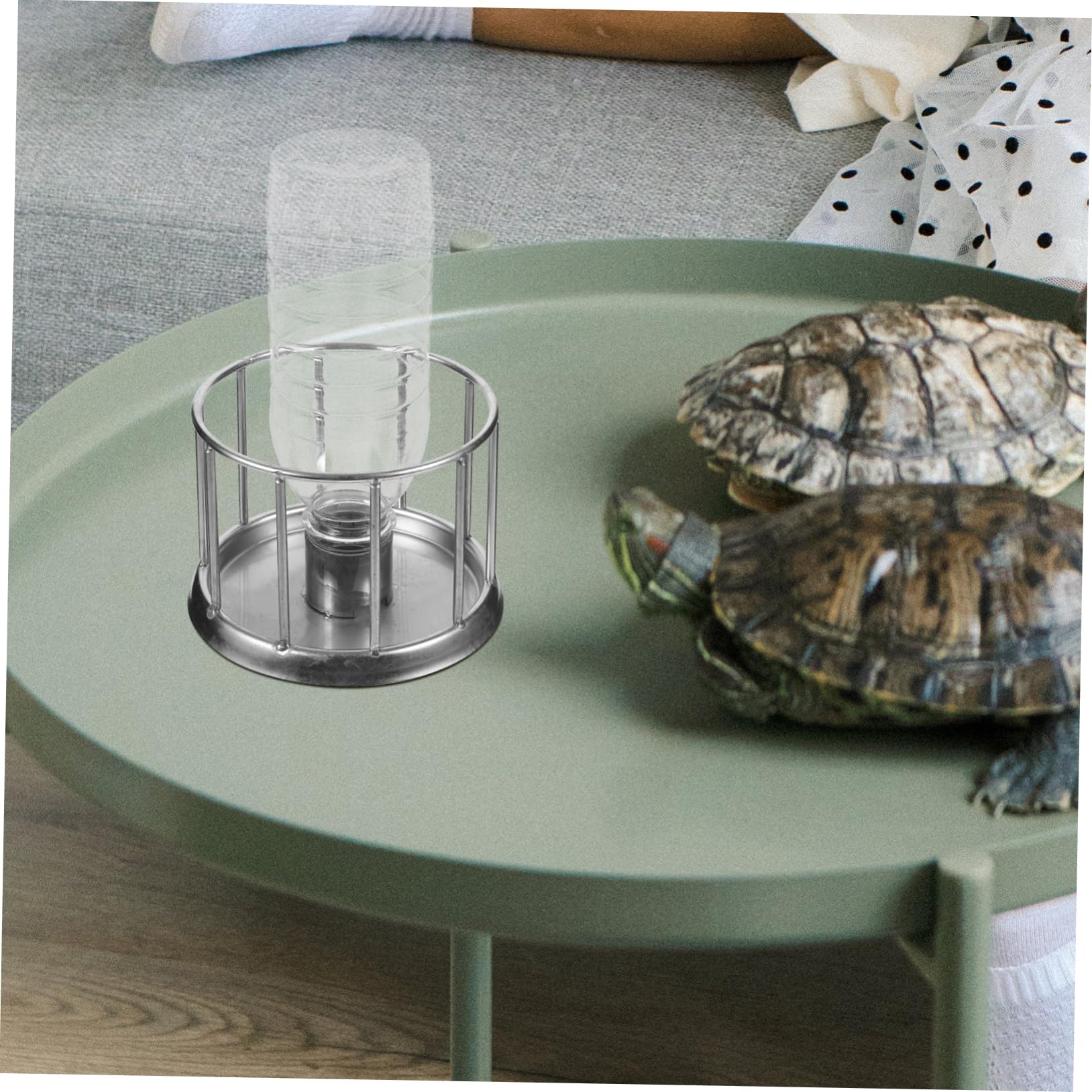 2pezzi Ciotola per Tartarughe Acciaio Inossidabile Mini Abbeveratoio e Alimentatore per Rettili Design Multifunzionale per Cibo Antisplash per Tartarughe Piccole e Accessori