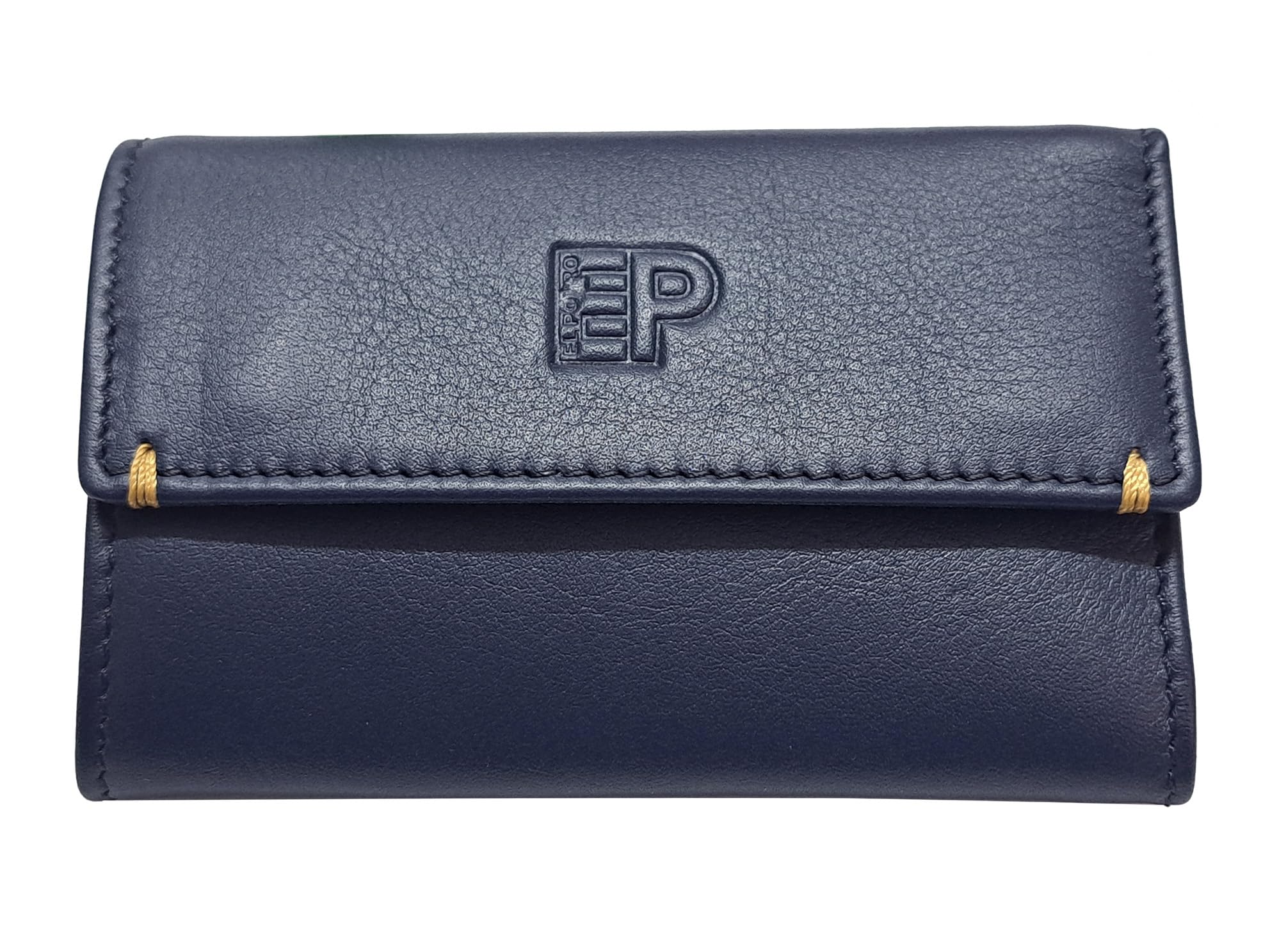 Tiendas LGP - Llavero de 6 Llaves con Billetero Tarjetero y Monedero, El Potro, Fabricado en Ubrique, Piel de Vacuno, Color Azul