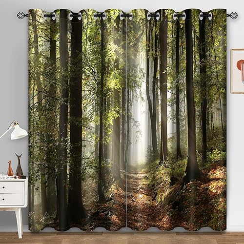 Miniatura 14 de Aimego - Cortinas opacas de madera rústica, puerta de granero, cortinas de madera marrón, casa de campo, decoración para dormitorio, sala de estar,