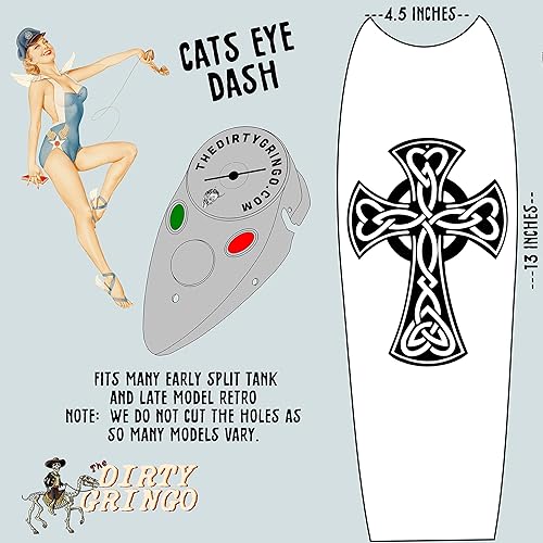 Miniatura 7 de The Dirty Gringo Retro Celtic Cross - Panel de peto de tanque de gasolina personalizado (Dyna Glide) compatible con Harley Davidson