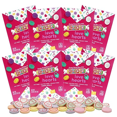 Smarties - Caramelos de corazones de conversación para el día de San Valentín paquete de 8