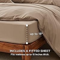 Vista 181 de Bedsure - Juego de ropa de cama de 2 piezas con 1 funda de edredón y 1 funda de almohada, extrasuave, prelavado, con cremallera, sin edredón