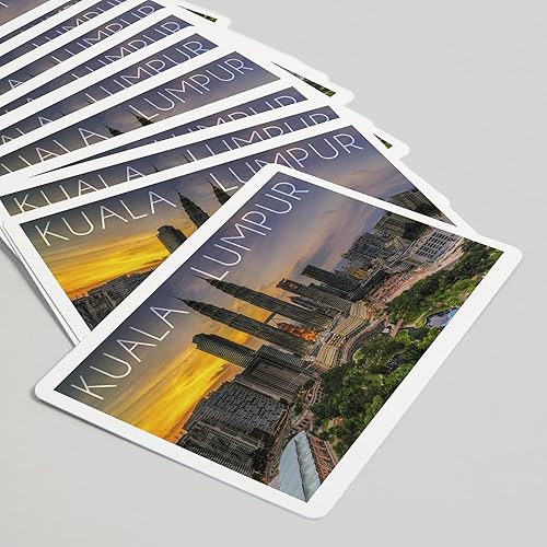 Miniatura 5 de Lantern Press Kuala Lumpur, Malasia, Skyline at Sunset (52 cartas de juego, baraja de cartas de tamaño póker con comodinos)