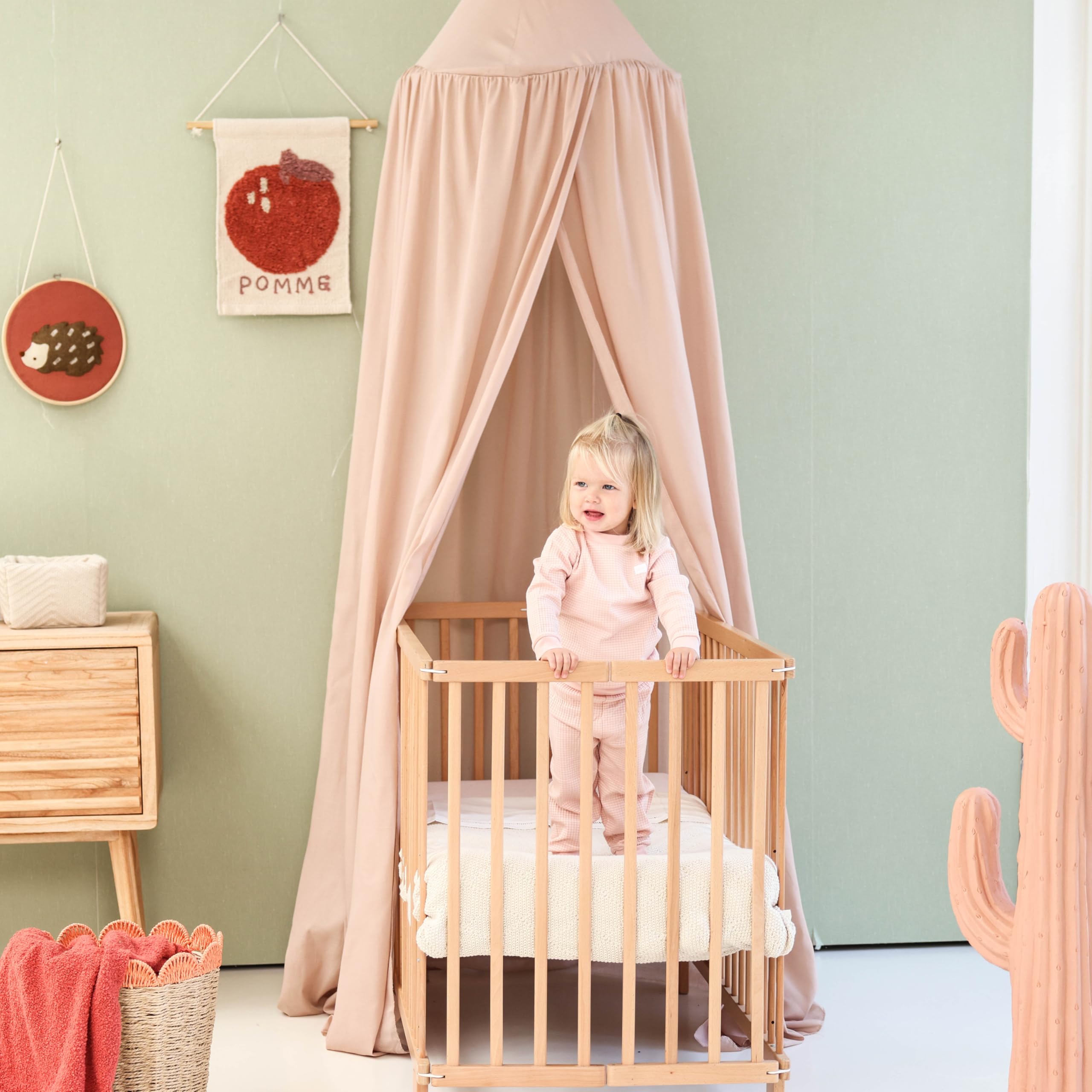 Ub-Store Girls Nougat Kids Bed Canopy For Child Bedroom | Nursery Crib Hanging Curtain | Mosquito Net Bedding For Play Room Decoration | Reading Nook Canopies Toddler Dome Tent